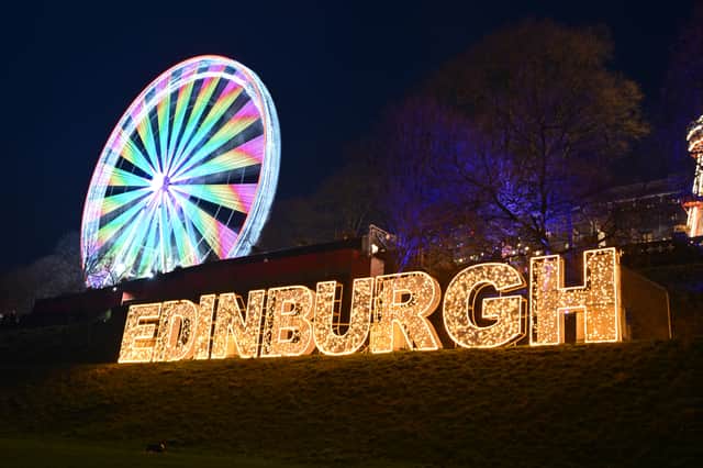 The Princes Street Gardens Christmas market in Edinburgh. The street party and fireworks display planned for Hogmanay were cancelled due to bad weather last year.