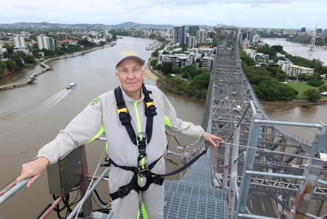 Tom Adair at the top of the Story Bridge, Brisbane.