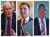 John Swinney, Anas Sarwar and Nigel Farage