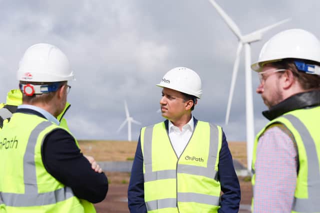 Anas Sarwar at the Kype Muir wind farm