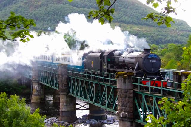 The Jacobite train near Fort William on Sunday May 25 after the wildfire risk had receded