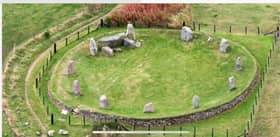 Easter Aquhorthies stone circle near Inverurie is one of the finest examples of its kind. It is now on the market as part of a sale of farmland. PIC: Aberdeenshire Council.