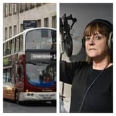 Voiceover artist Diane Brooks (right) is angry about her voice being used for Lothian Buses announcements using AI technology.