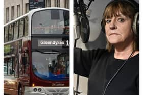 Voiceover artist Diane Brooks (right) is angry about her voice being used for Lothian Buses announcements using AI technology.