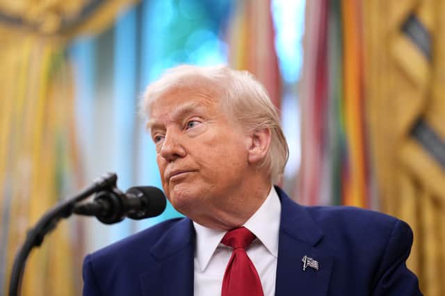 US President Donald Trump speaks during a swearing in ceremony. Picture: Andrew Harnik/Getty Images
