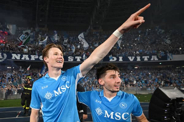 Scotland duo Scott McTominay and Billy Gilmour could be set to welcome a new striker to Napoli this summer. Cr: Getty Images.