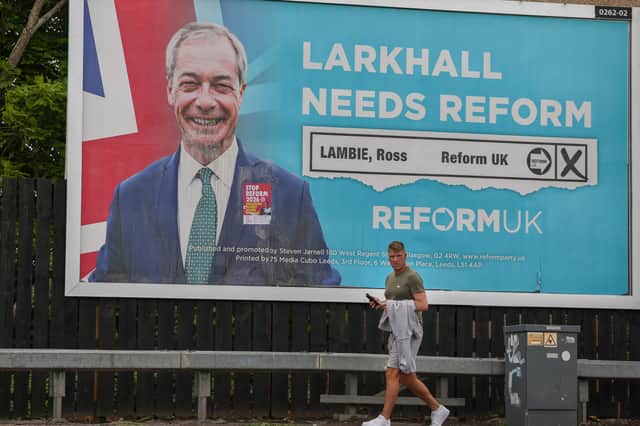 Nigel Farage's Reform UK party are confident of a good result in the Hamilton, Larkhall and Stonehouse by-election (Picture: Jeff J Mitchell)