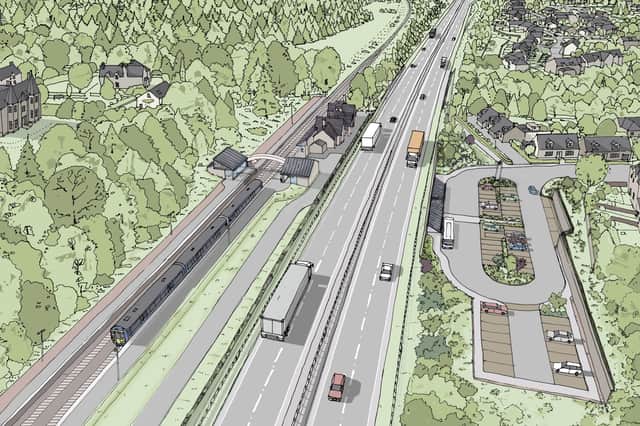The widened A9 will be moved west to beside Dunkeld Station with its car park switched to the other side of the road