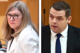 Presiding Officer Alison Johnstone and Tory MSP Douglas Ross