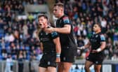George Horne celebrates his try as Glasgow Warriors take down Stormers in the URC quarter-finals.
