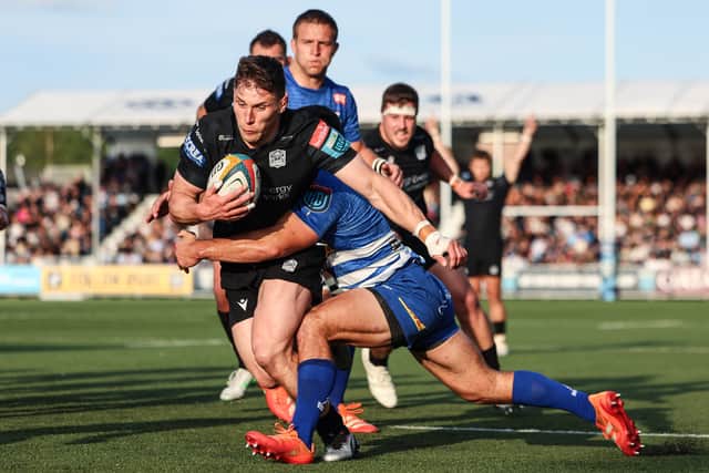 Rory Darge goes through to score his Glasgow's first try.
