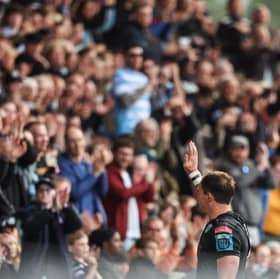 Glasgow Warriors' Henco Venter receives a standing ovation from the home crowd after being substituted against the Stormers on what was his final appearance at Scotstoun. 