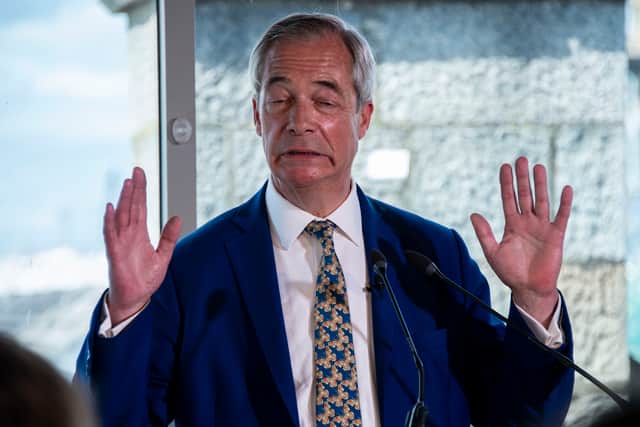 Nigel Farage at his press conference in Aberdeen
