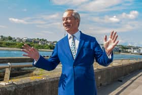Reform UK leader Nigel Farage in Aberdeen