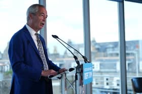 Reform UK leader Nigel Farage speaks at a press conference in Aberdeen ahead of the Hamilton, Larkhall and Stonehouse by-election (Picture: Peter Summers)