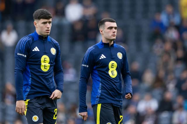 Could Max Johnston (L) and Lennon Miller feature for Scotland in the upcoming friendlies against Iceland and Liechtenstein? (Photo by Craig Foy / SNS Group)