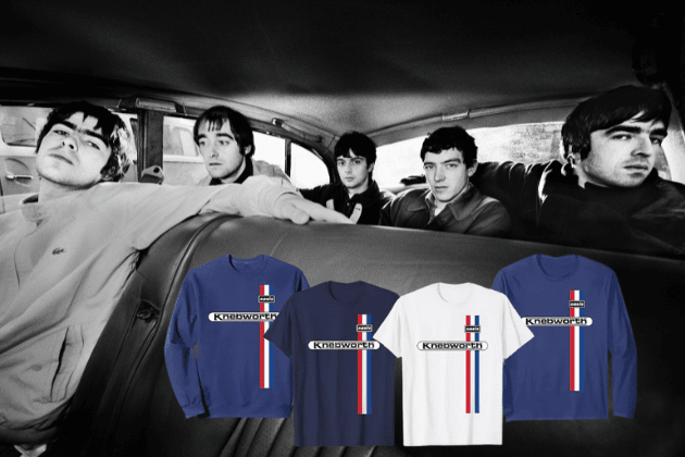 The first capsule of items includes several motifs dedicated to Oasis' legendary Knebworth performances.