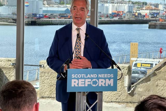Nigel Farage speaking in Scotland