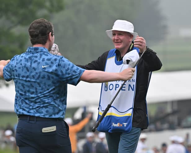 Bob MacIntyre with his dad  Dougie after the pair joined forces to win last year’s RBC Canadian Open at Hamilton Golf & Country Club in Ontario