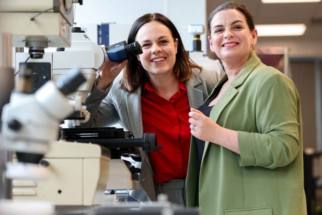 Deputy First Minister Kate Forbes with SNP candidate for Hamilton, Larkhall and Stonehouse, Katy Loudon