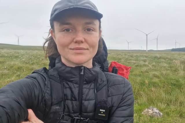 Walking through 'windfarm alley' in Dumfries and Galloway 