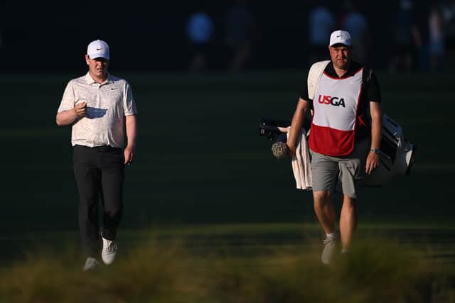 Bob MacIntyre and his caddie, Mike Burrow, pictured during last year’s 124th US Open at Pinehurst Resort