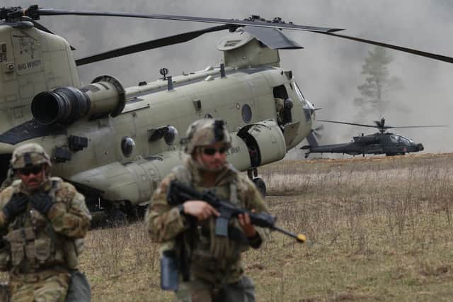 US troops took part in Nato's Allied Spirit 25 military exercise in Germany in March this year (Picture: Sean Gallup)