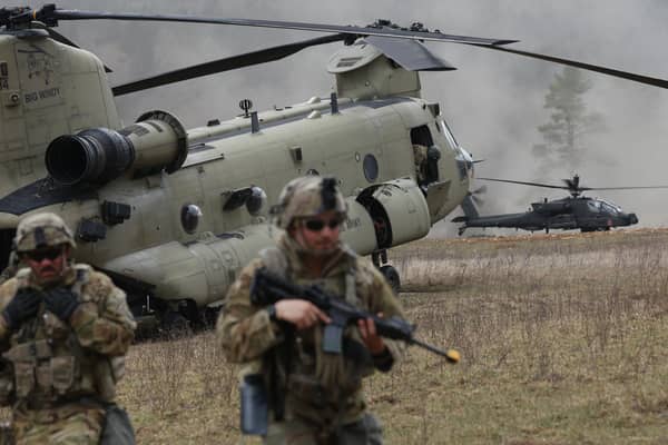 US troops took part in Nato's Allied Spirit 25 military exercise in Germany in March this year (Picture: Sean Gallup)