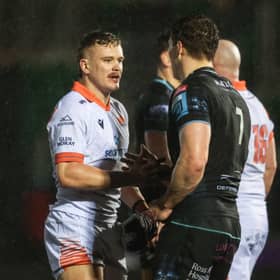 Edinburgh's Darcy Graham (left) and Glasgow Warriors' Rory Darge have both been named in the URC 'Elite XV' as voted by the rugby media.  (Photo by Ross MacDonald / SNS Group)