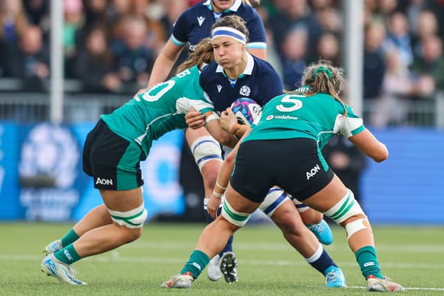 Scotland captain Rachel Malcolm in action against Ireland during this season's Guinness Women's Six Nations.