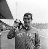 Lachie Stewart with his gold medal won in the Commonwealth Games 10,000 metres final at Meadowbank stadium Edinburgh in July 1970 (Picture: The Scotsman)