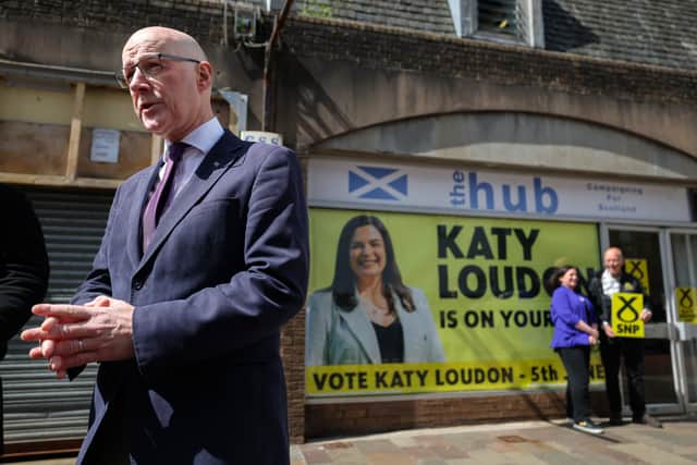 John Swinney in Hamilton ahead of the Hamilton, Larkhall and Stonehouse by-election (Photo by Jeff J Mitchell/Getty Images)