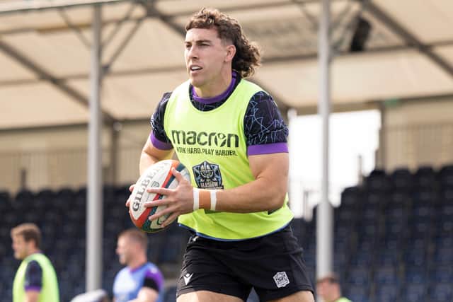 Josh McKay during a Glasgow Warriors training session at Scotstoun.