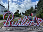Eddie, eight, and Rosanna, five, at Butlin's in Bognor Regis