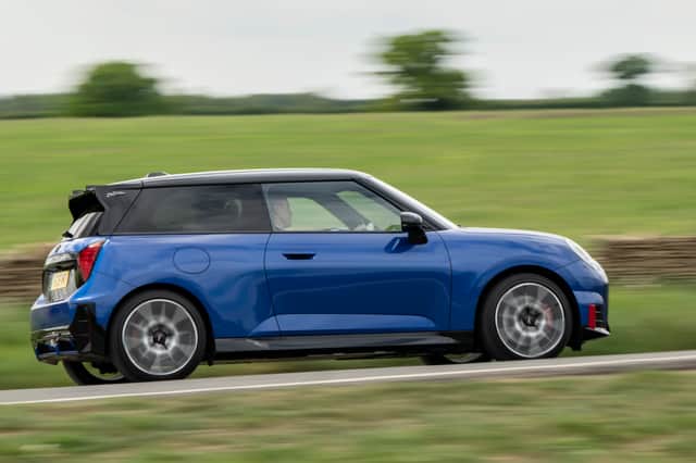 Mini JCW Electric on the move in the Cotswolds