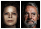 A 12th-century man (right) and a a 15th-century woman are among the medieval Edinburgh residents whose faces have been restored.