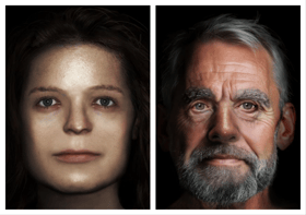 A 12th-century man (right) and a a 15th-century woman are among the medieval Edinburgh residents whose faces have been restored.