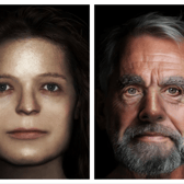 A 12th-century man (right) and a a 15th-century woman are among the medieval Edinburgh residents whose faces have been restored.