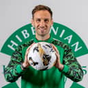 Raphael Sallinger signs for Hibs. Picture: Alan Rennie