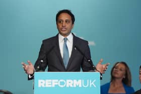 Reform UK party chairman Zia Yusuf speaks during a press conference in Westminster.
