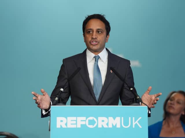 Reform UK party chairman Zia Yusuf speaks during a press conference in Westminster.