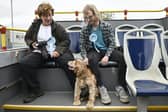 Reform UK supporters on the party's branded open top bus on polling day. Picture: John Devlin