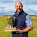 Craig Lee shows off the trophy at Royal Dornoch after winning the Northern Open for a second time