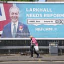 A Reform UK election billboard poster in Larkhall