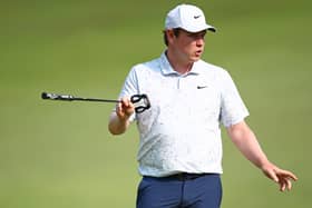 Bob MacIntyre reacts to a missed putt during the second round of the RBC Canadian Open  TPC Toronto at Osprey Valley in Caledon, Ontario 