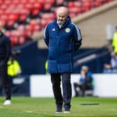 Scotland head coach Steve Clarke looks downbeat during the 3-1 defeat to Iceland at Hampden on Friday. (Photo by Alan Harvey / SNS Group)
