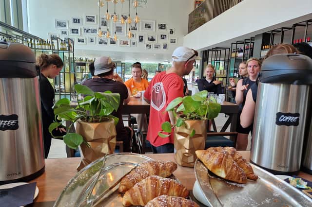 Runners refuelling at the INNSiDE hotel after their jog