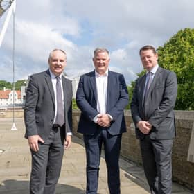 Neil Coulson, CEO of St Andrews Links Trust, is flanked Scottish Government Business Minister Richard Lochhead and Rob Dickson, Director of Industry & Events at VisitScotland, at Dynamic Earth in Edinburgh