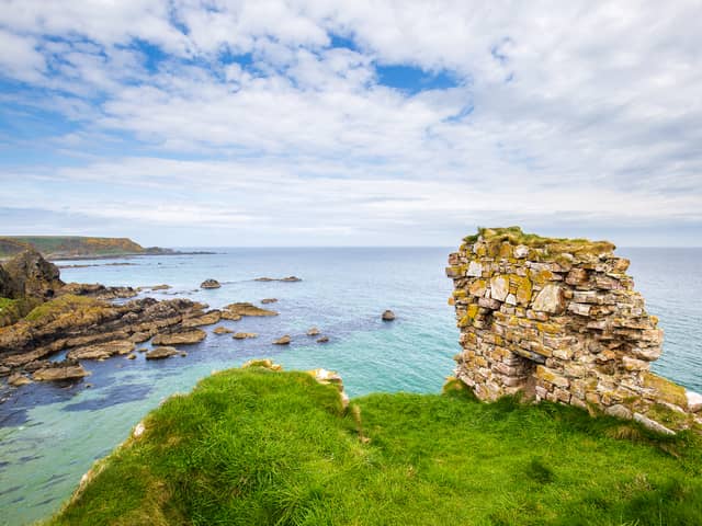 Findlater Castle ruins near the village of Cullen.
