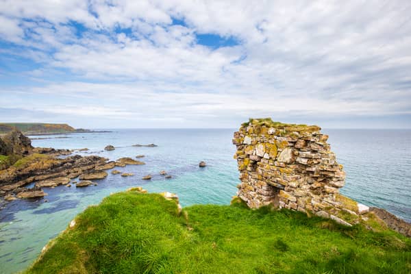 Findlater Castle ruins near the village of Cullen.